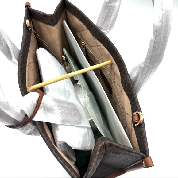 Michael Kors Medium Mirella Tote Bag Brown Leather - Picture 9 of 11